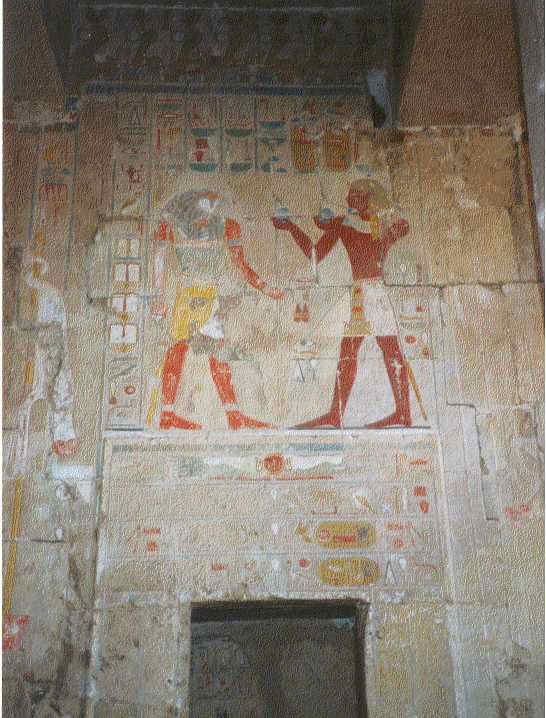 Peintures sur les murs intrieurs du Temple d'Hatchepsout